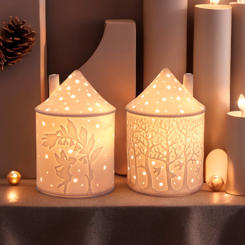 Bedroom Table Lamp Ceramic Creative Romantic Simple Modern Fused Wax Lamp Night Light Holiday Gift Decoration Bedside Lamps