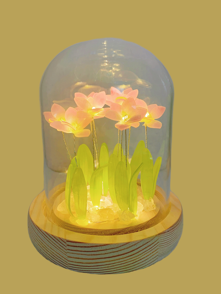 Heat shrink wind and rain orchid night light material package diy tulip lily orchid flower photo frame creative birthday gift