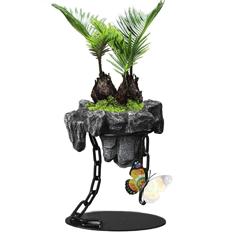 Cross-border iron hanging ornaments chain suspension home living room decorative bamboo succulent moss ball aquascape pots