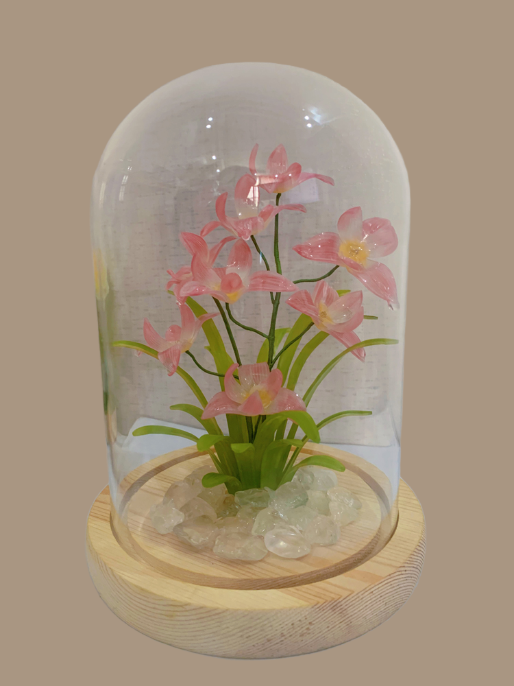 Heat shrink orchid night light lily daffodil handmade creative glass ornaments girlfriends couple Valentine's Day birthday gift