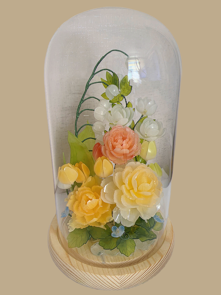 Trojan Mushroom Handmade Peony Flower Paeonia Night Lamp diy handmade material kit Suzuran Tulip Brahmi