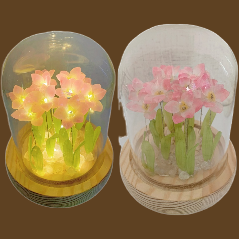 Heat shrink wind and rain orchid night light material package diy tulip lily orchid flower photo frame creative birthday gift