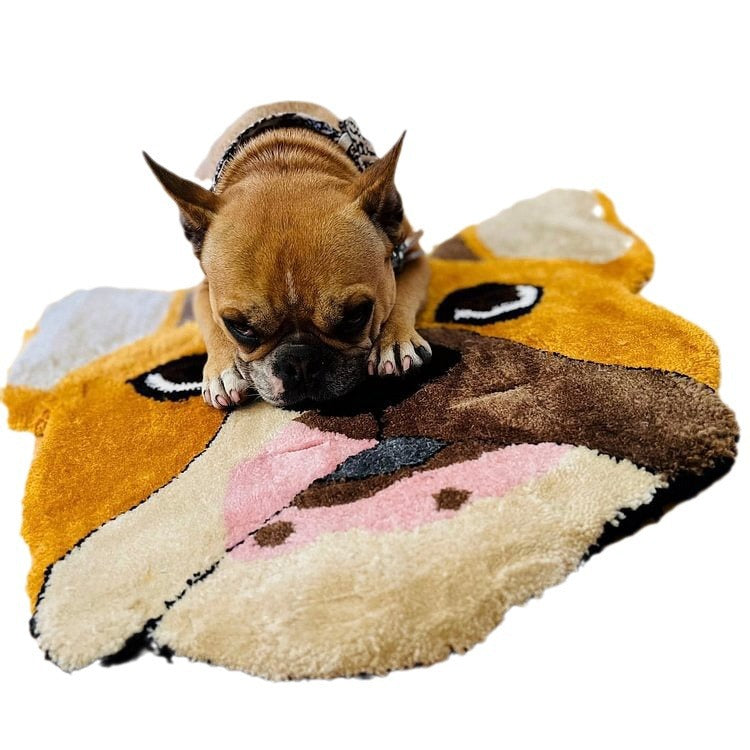 Amazon cross-border new pet shaped blanket flocking imitation cashmere shaped carpet one piece to customise the picture