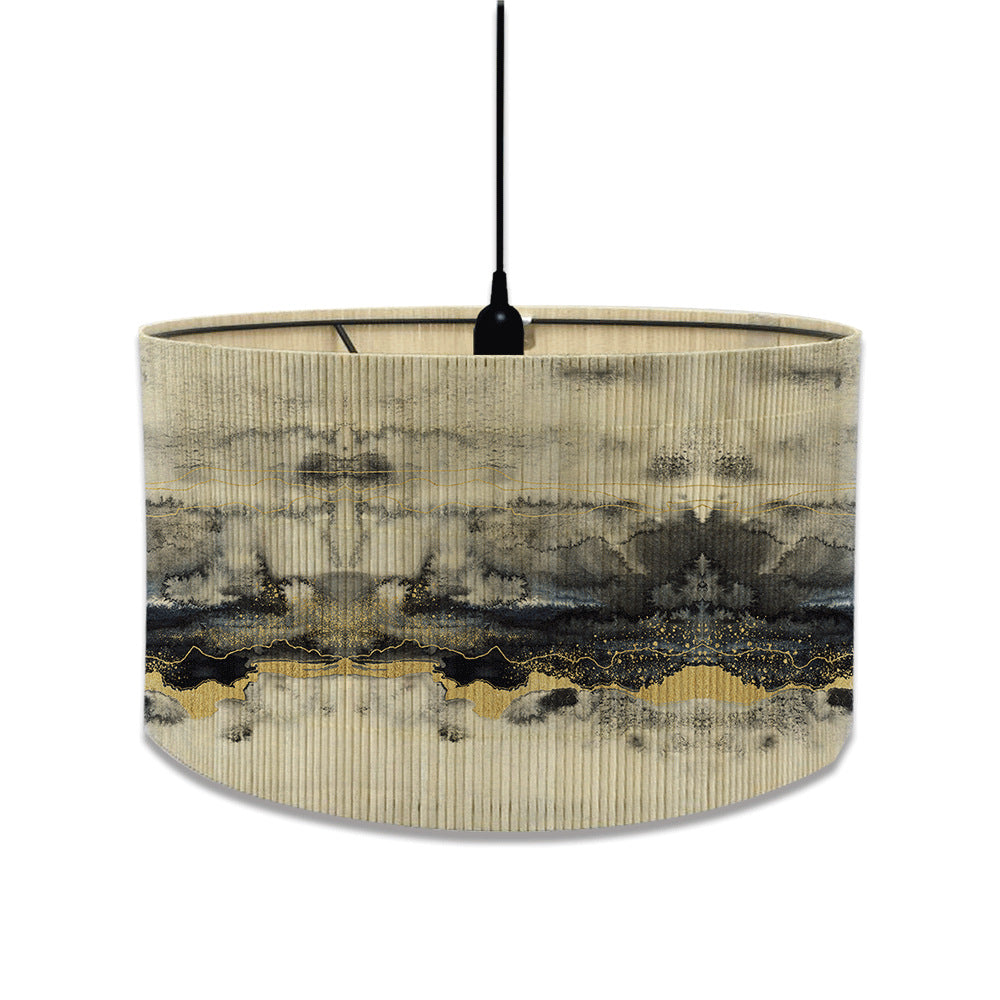 European marble print bamboo lampshade home living room decorative chandelier lampshade E27 screw table lamp shade