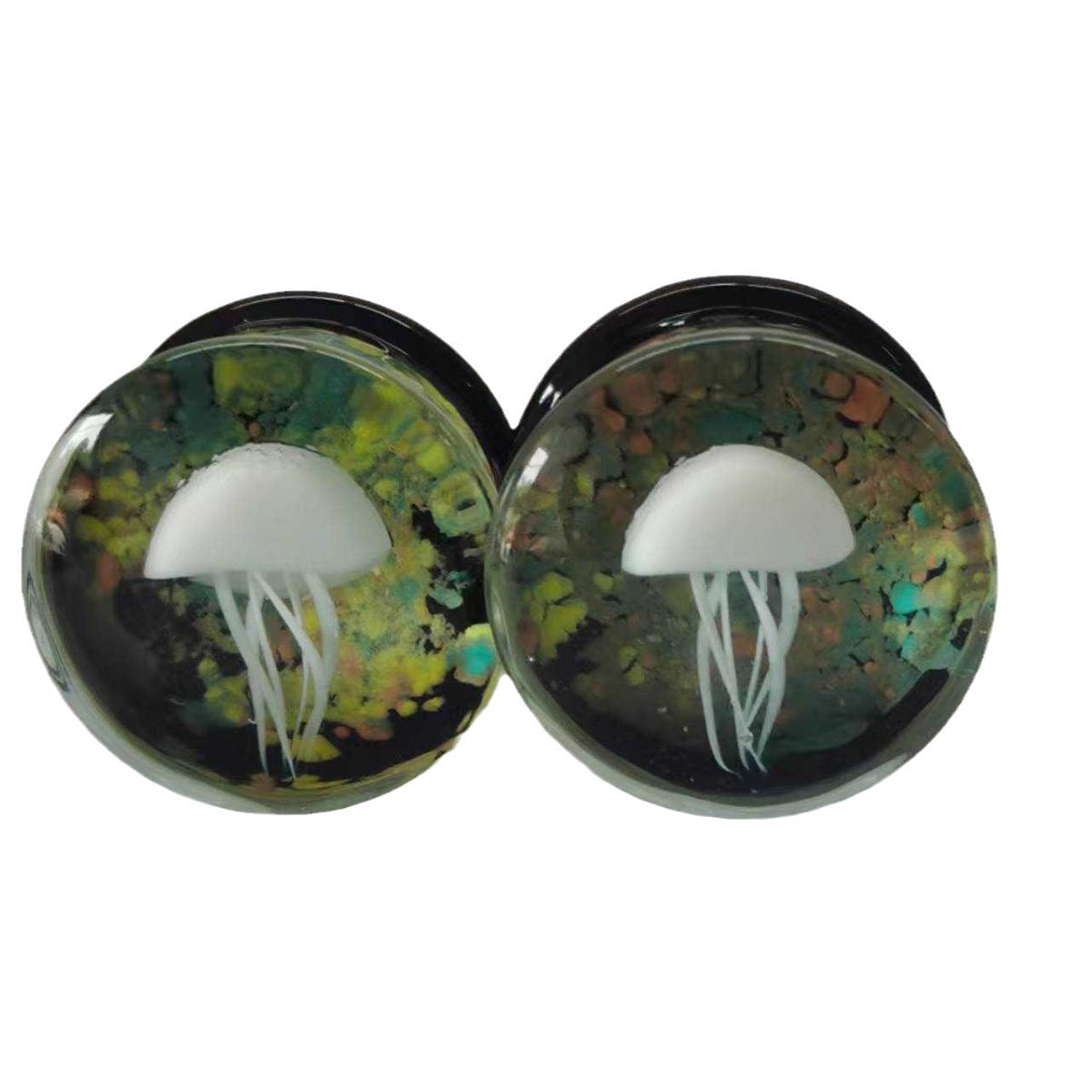 Offshore popular glass body piercing jewellery marine jellyfish earrings ear expansion ear contour jewellery