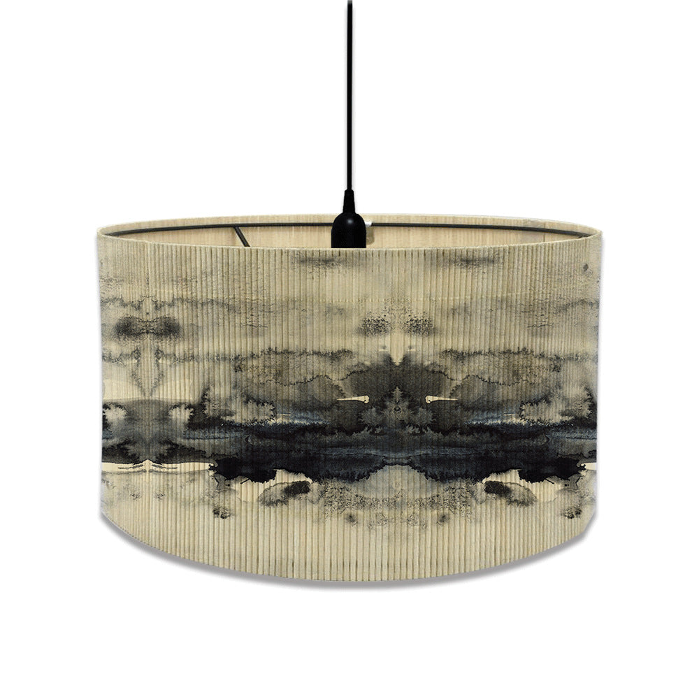 European marble print bamboo lampshade home living room decorative chandelier lampshade E27 screw table lamp shade