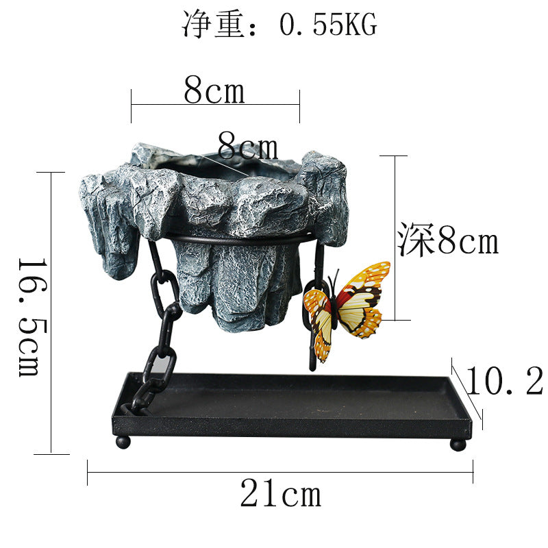 Cross-border iron hanging ornaments chain suspension home living room decorative bamboo succulent moss ball aquascape pots