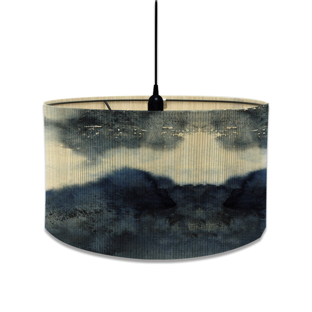 European marble print bamboo lampshade home living room decorative chandelier lampshade E27 screw table lamp shade