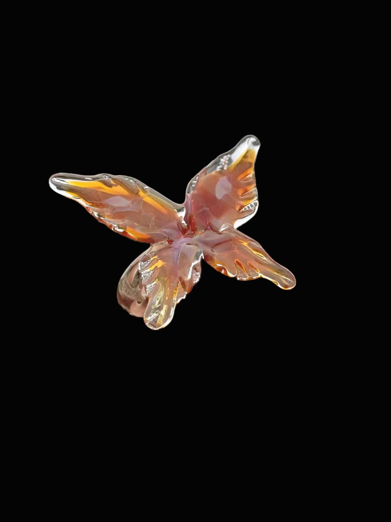 Xiaohongshu the same model imitation jade original national style fashion hanbok not lose colour Zibo glaze butterfly flowers glaze glass