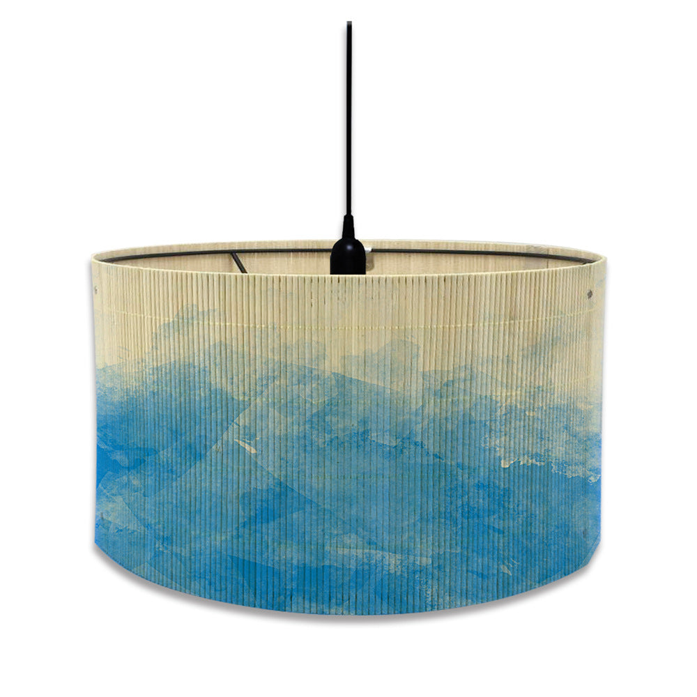 European watercolour gradient printing abstract bamboo lampshade home decoration chandelier lampshade E27 screw table lamp shade