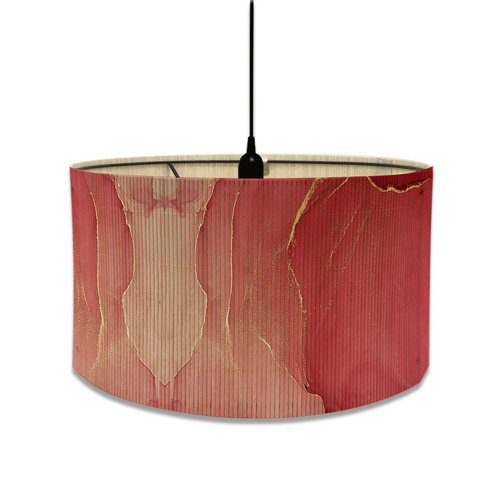 European marble print bamboo lampshade home living room decorative chandelier lampshade E27 screw table lamp shade