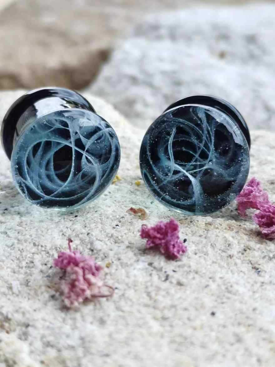 Foreign popular glass piercing jewellery smoke earrings ear expansion earrings jewellery