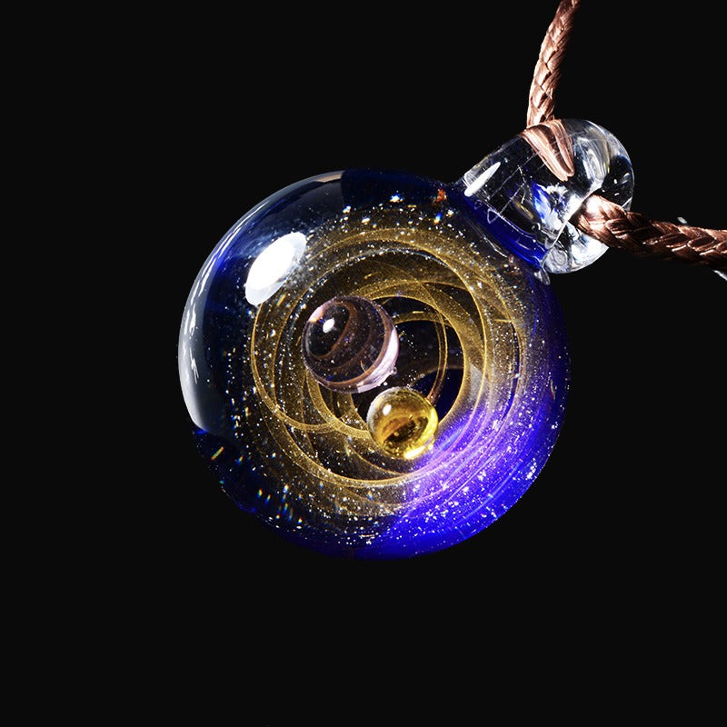 Cosmic Starry Glass Beads Starry Glass Pendant Japanese Glass Beads Handmade Jewellery Personalised Creative Necklace