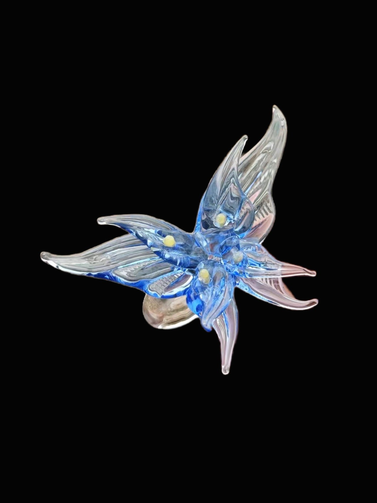 Xiaohongshu the same model imitation jade original national style fashion hanbok not lose colour Zibo glaze butterfly flowers glaze glass