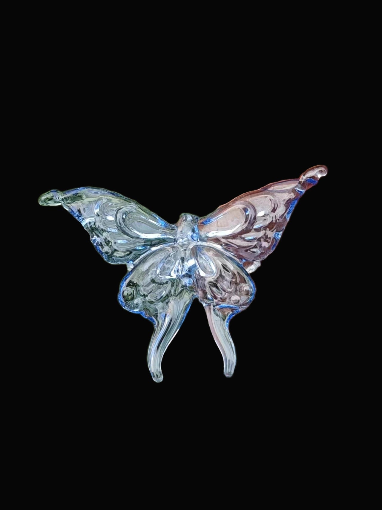 Xiaohongshu the same model imitation jade original national style fashion hanbok not lose colour Zibo glaze butterfly flowers glaze glass