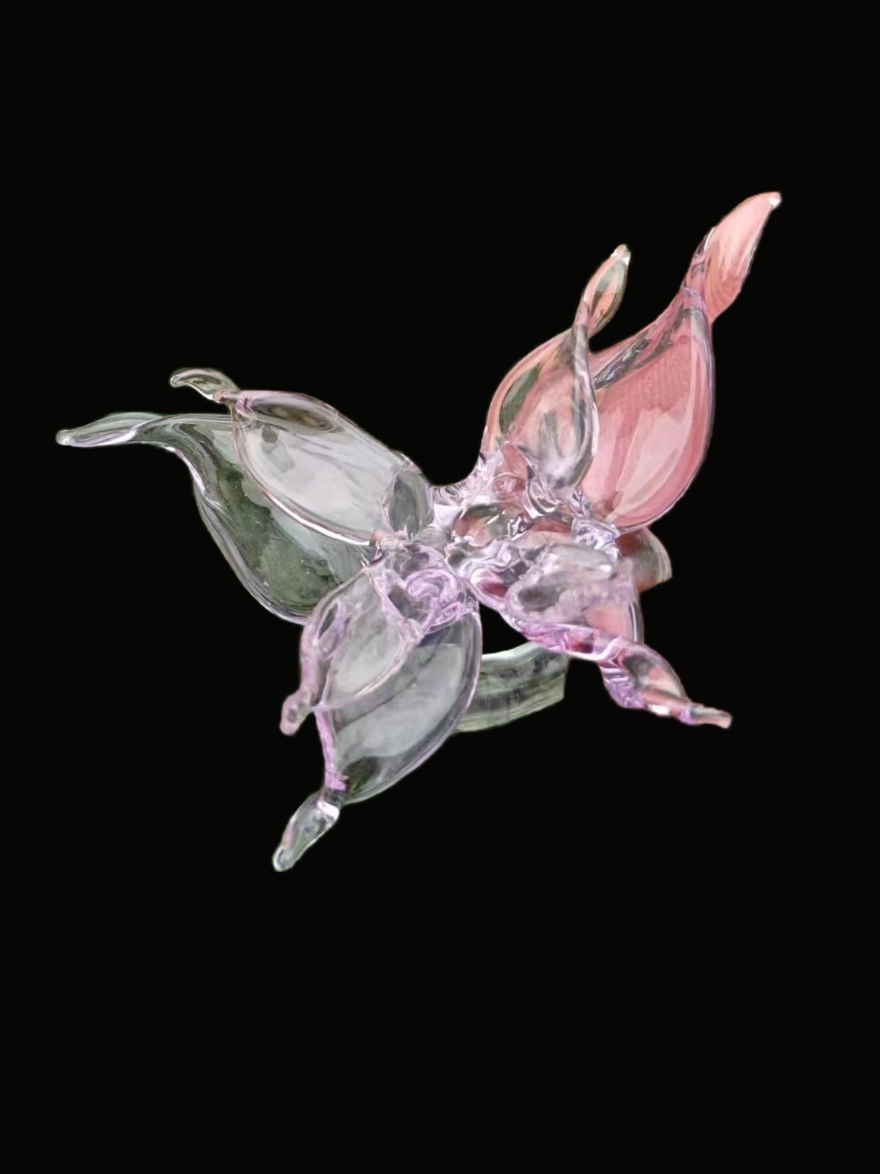 Xiaohongshu the same model imitation jade original national style fashion hanbok not lose colour Zibo glaze butterfly flowers glaze glass
