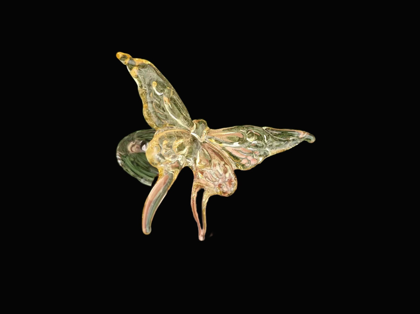 Xiaohongshu the same model imitation jade original national style fashion hanbok not lose colour Zibo glaze butterfly flowers glaze glass
