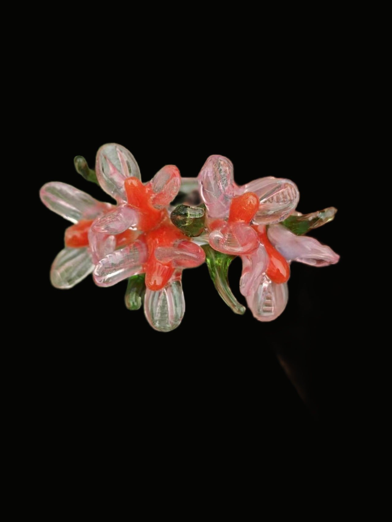 Xiaohongshu the same model imitation jade original national style fashion hanbok not lose colour Zibo glaze butterfly flowers glaze glass