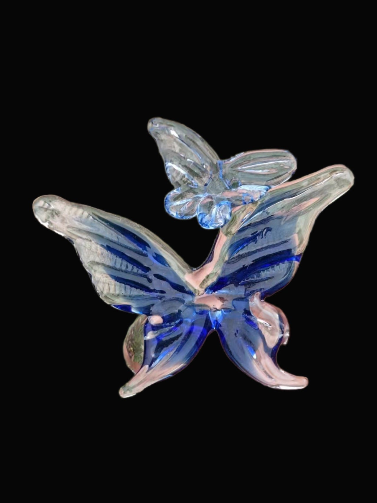 Xiaohongshu the same model imitation jade original national style fashion hanbok not lose colour Zibo glaze butterfly flowers glaze glass
