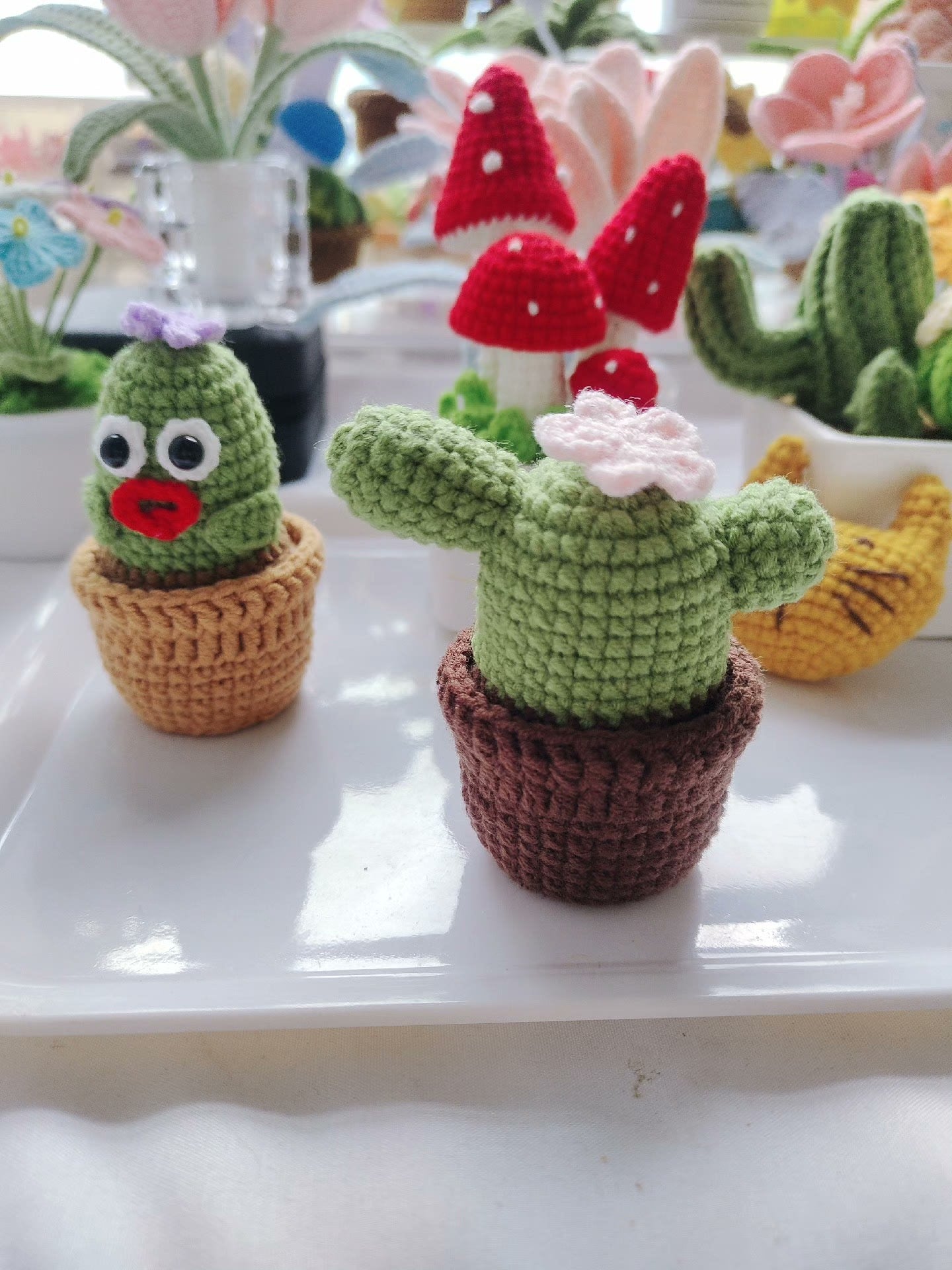 Crochet cactus pots