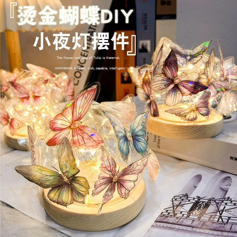 Dazzling colour butterfly night light birthday gift diy handmade