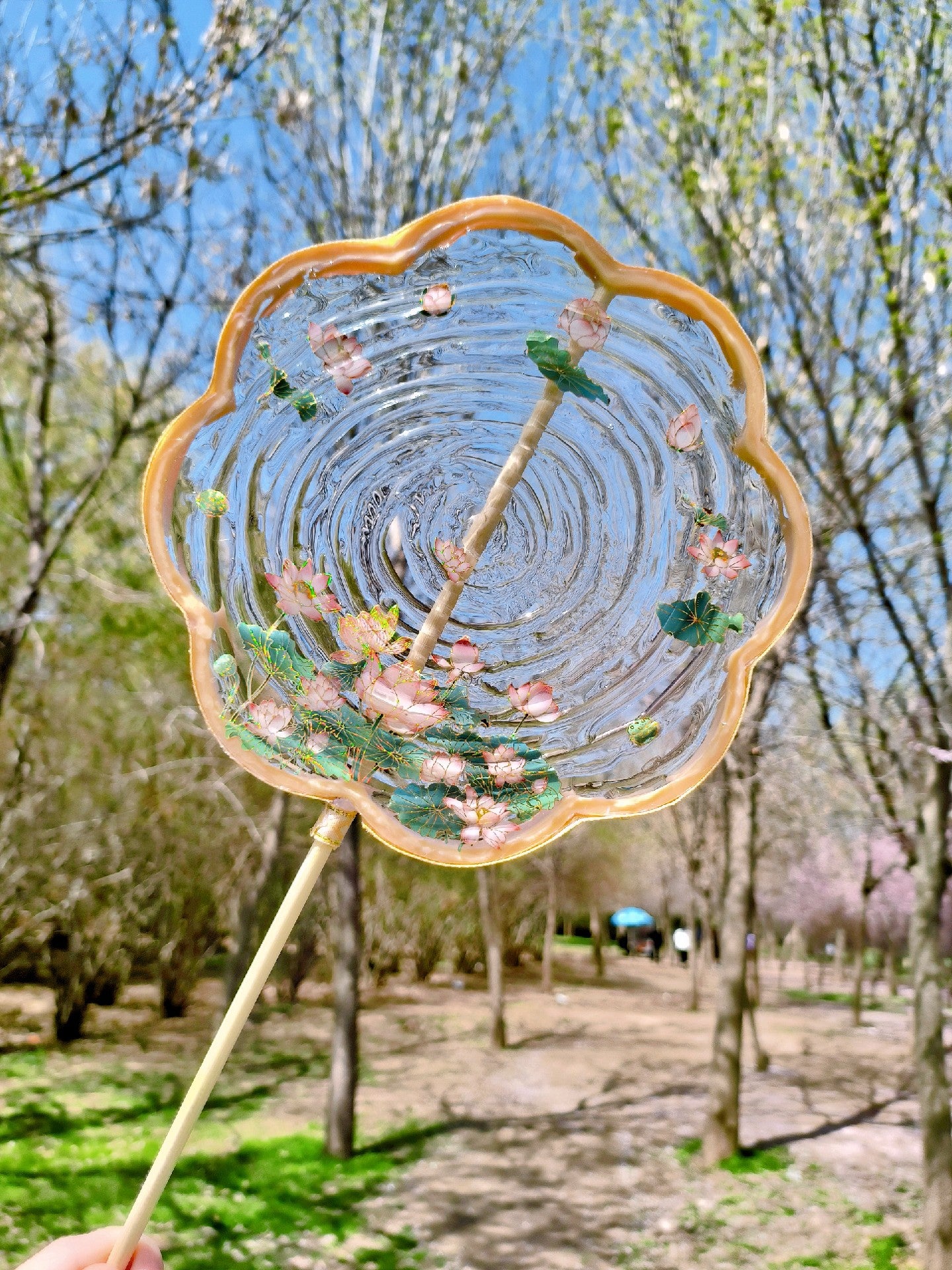 Water Fan Koi Peach Blossom Lotus Plum Blossom Butterfly Shaped Water Fan