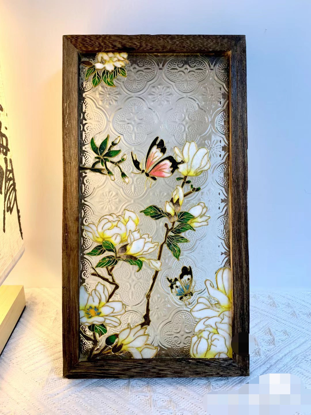 Handmade silk enamel painting, can be used for decoration