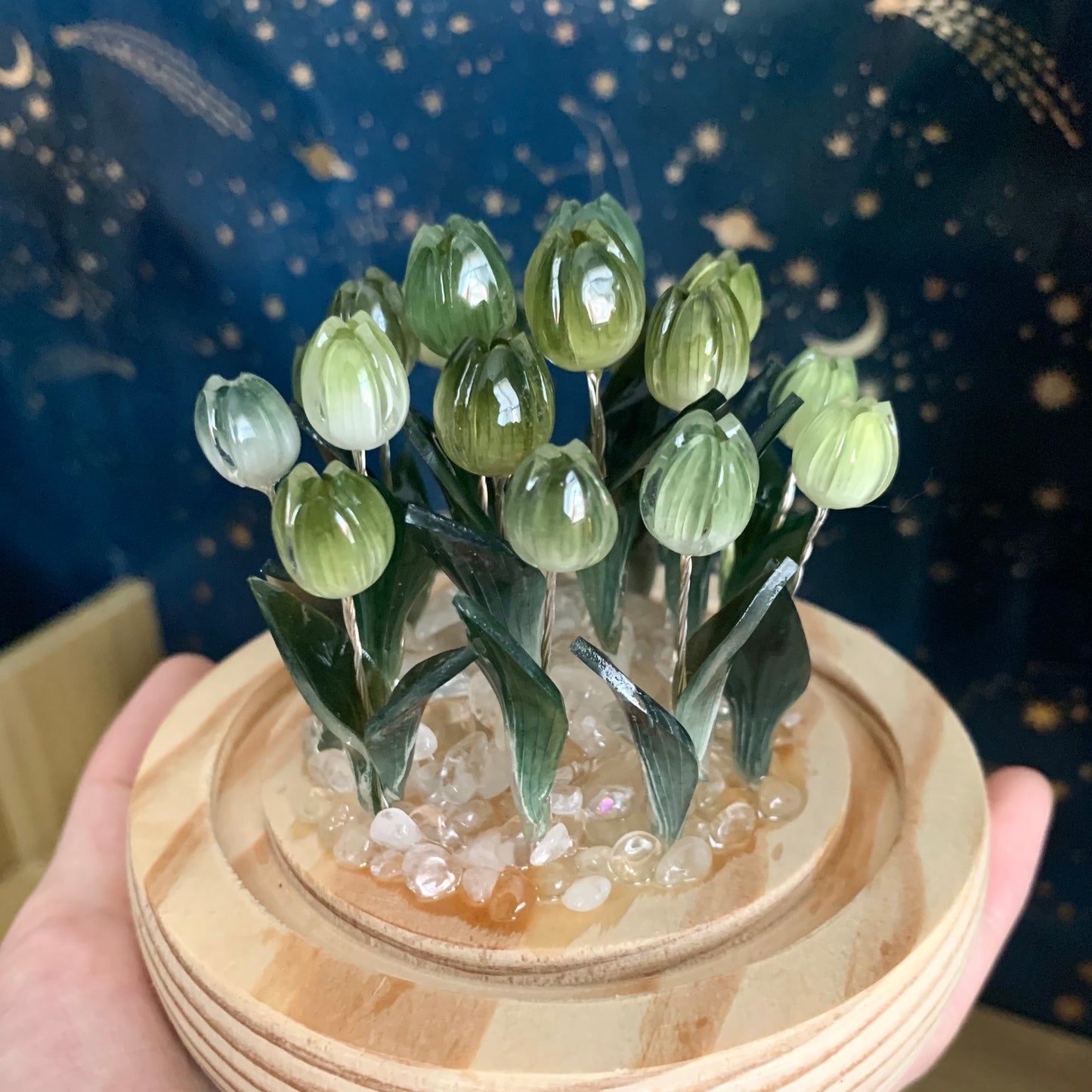 Green Tulip Night Light Birthday Gift