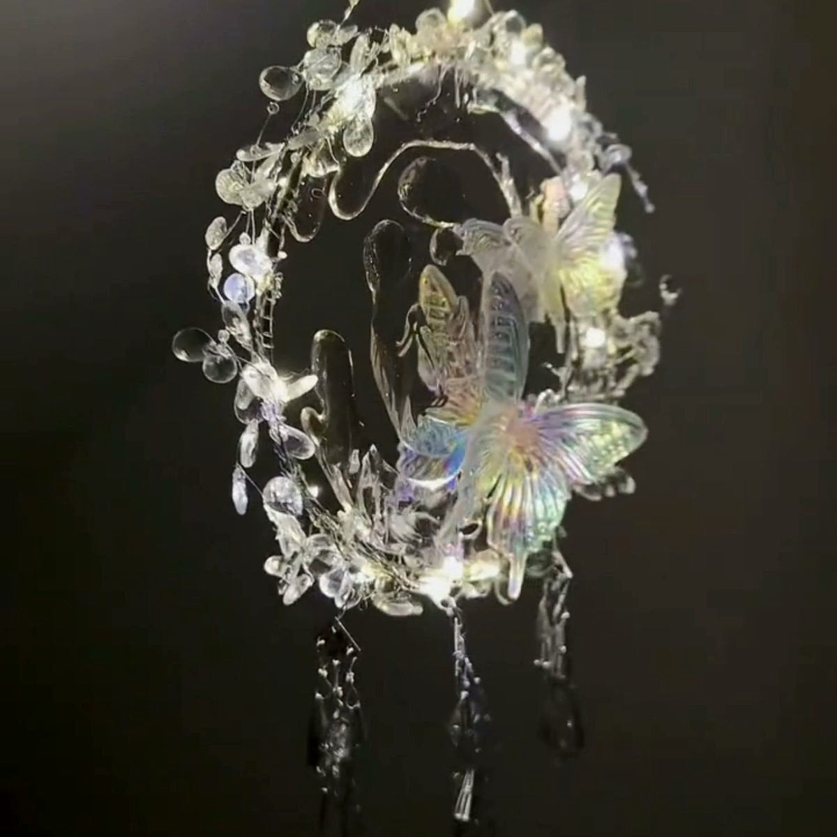 Streaming Fantasy Butterfly Lamp Watery Butterfly Wind Chime Lamp