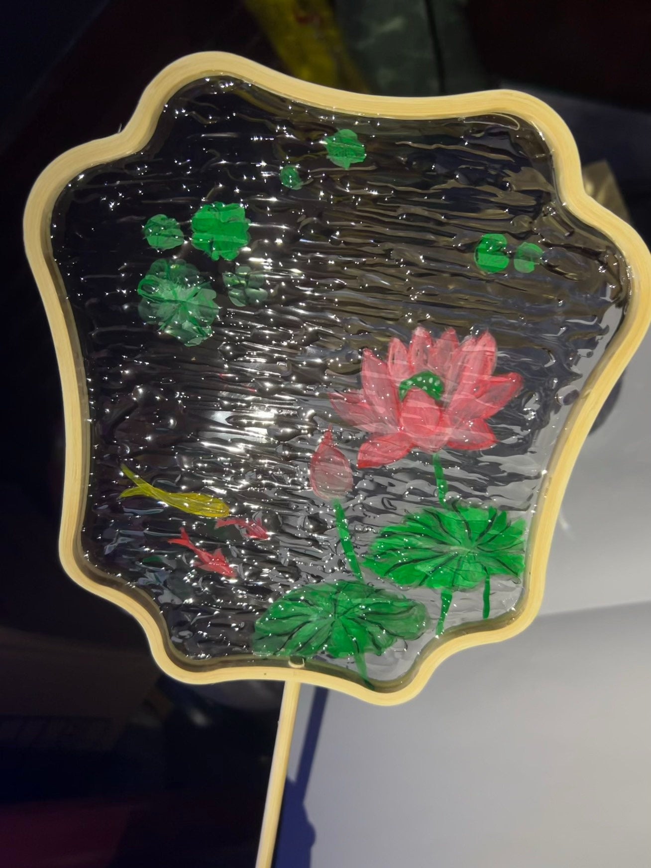Lotus and Koi Water Fan