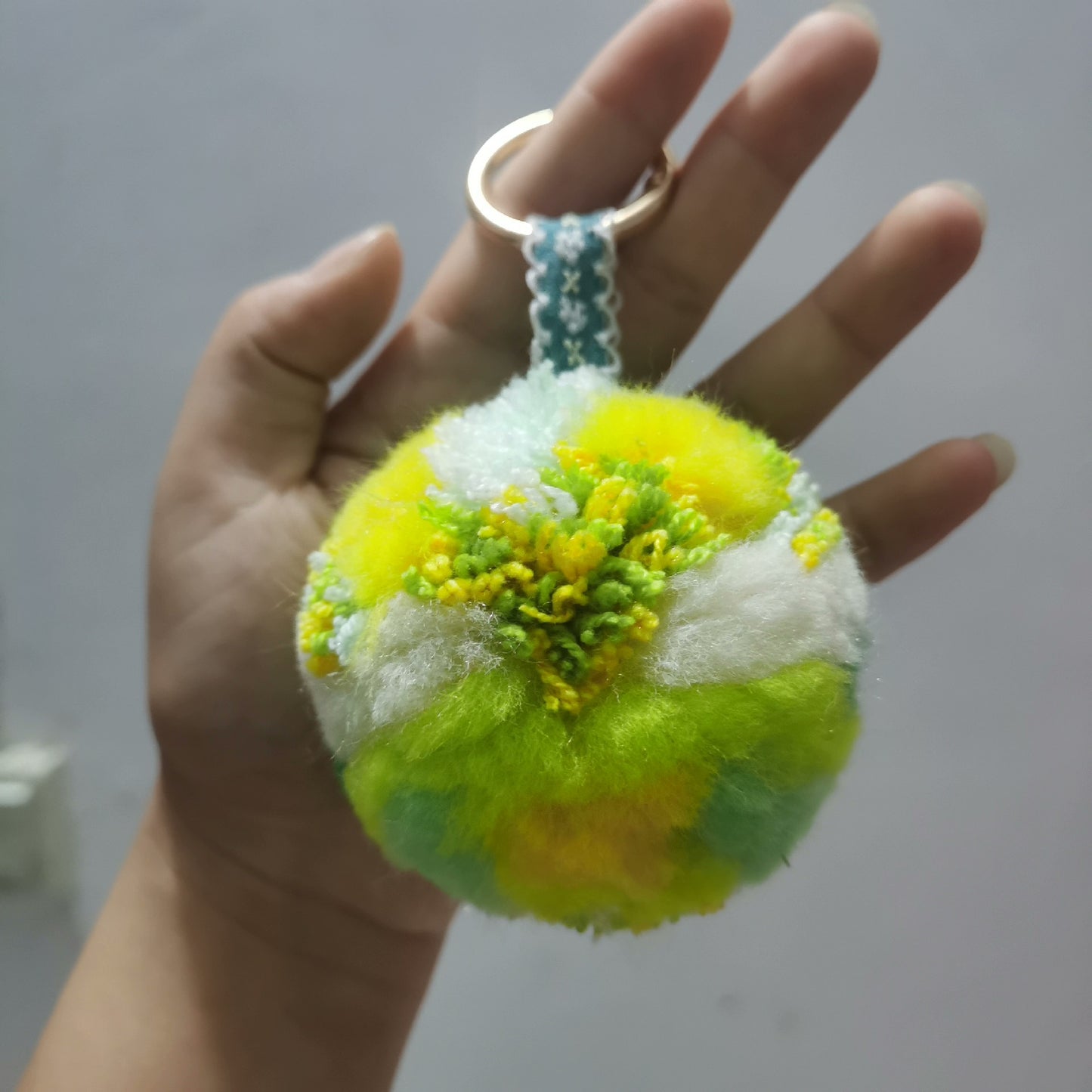 Finished wool balls in stock, key chain charm