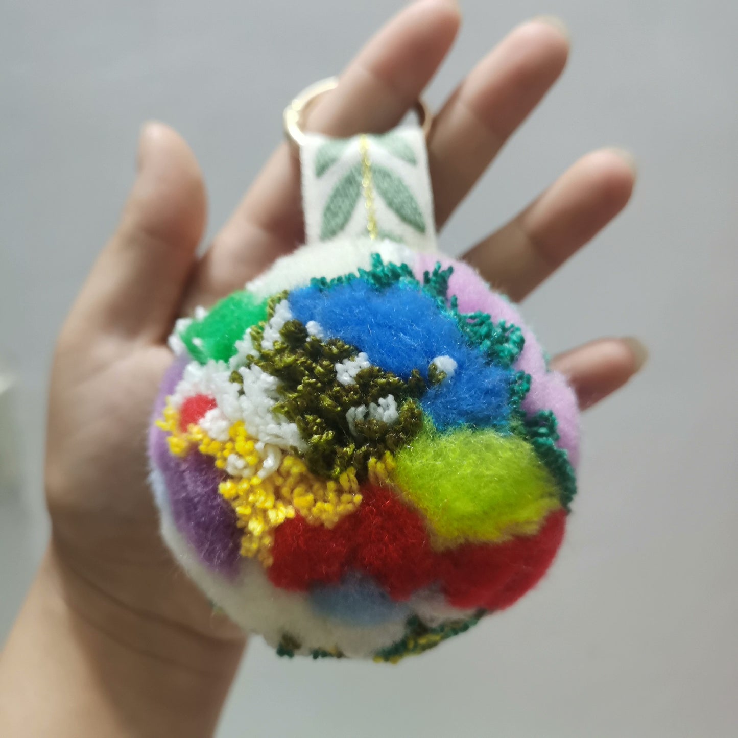 Finished wool balls in stock, key chain charm