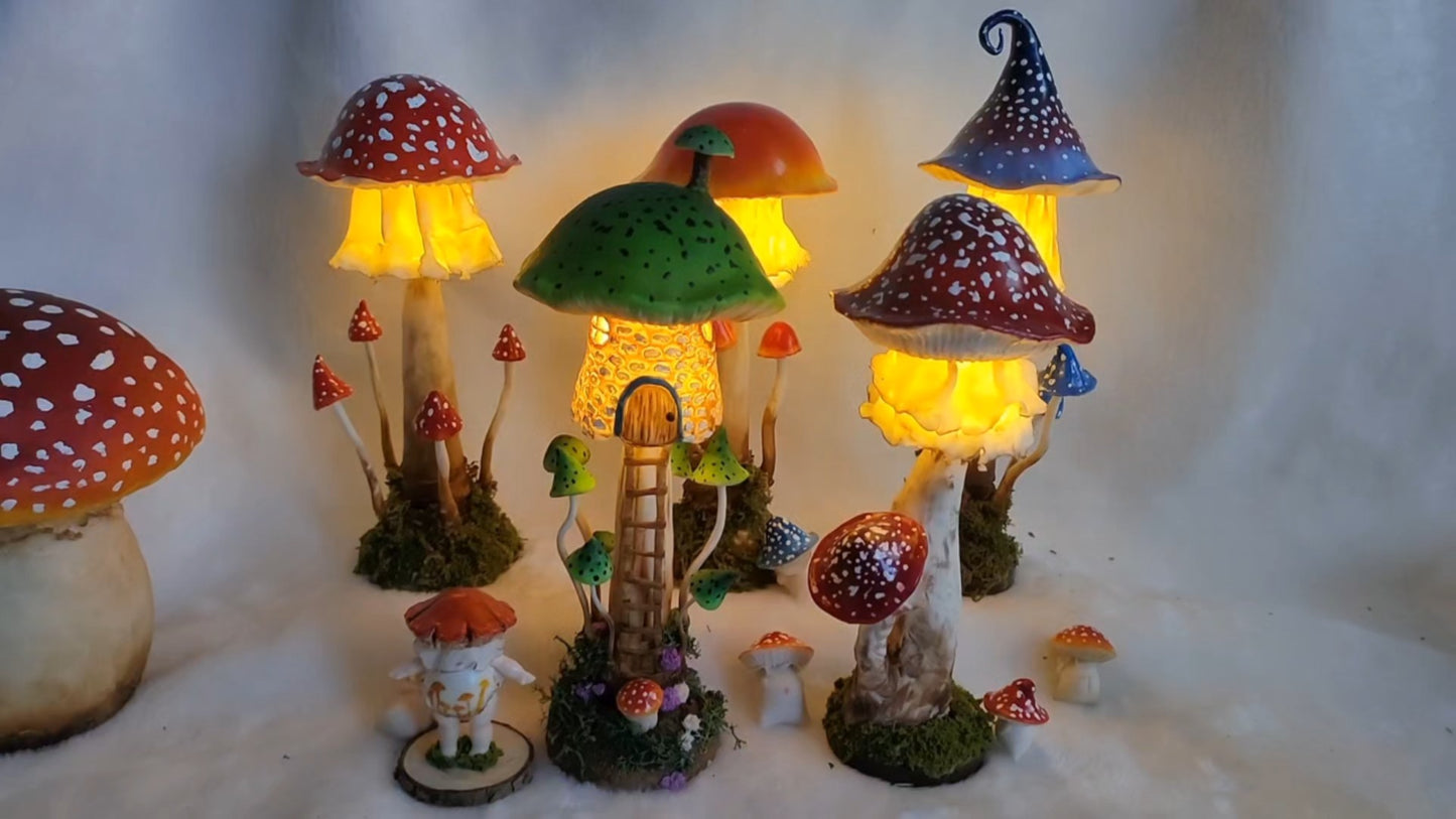 Pure handmade resin clay mixed with ultralight clay to make mushrooms