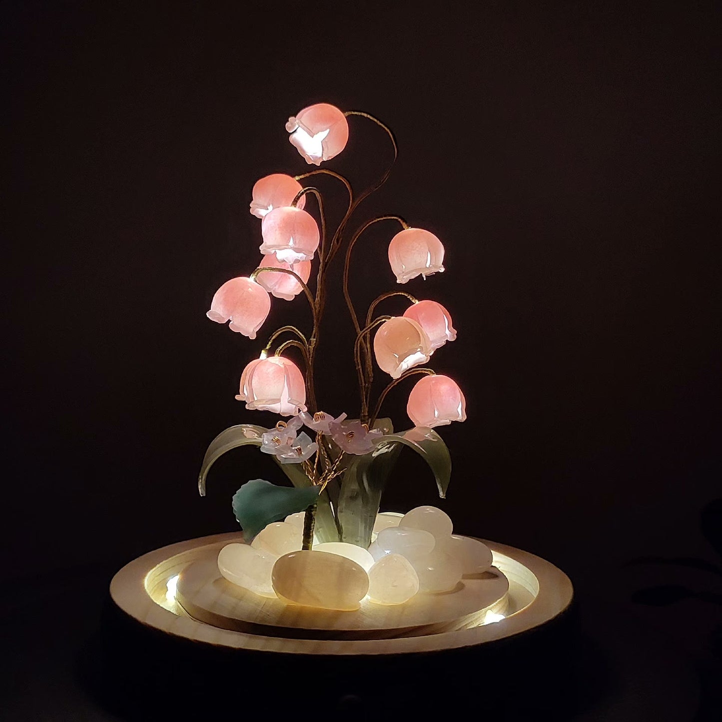 Spot peach pink bell orchid handmade red night light home furnishings, handmade, few traces of handmade as perfect as possible!