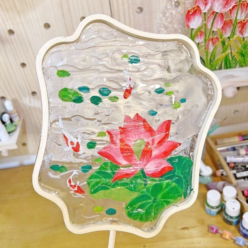 Lotus and Koi Water Fan