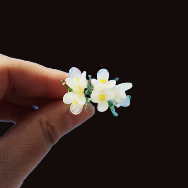 Lucite flower ring jewellery fairy niche premium sense of girlfriends gift photo atmosphere ancient costume with Zibo Lucite