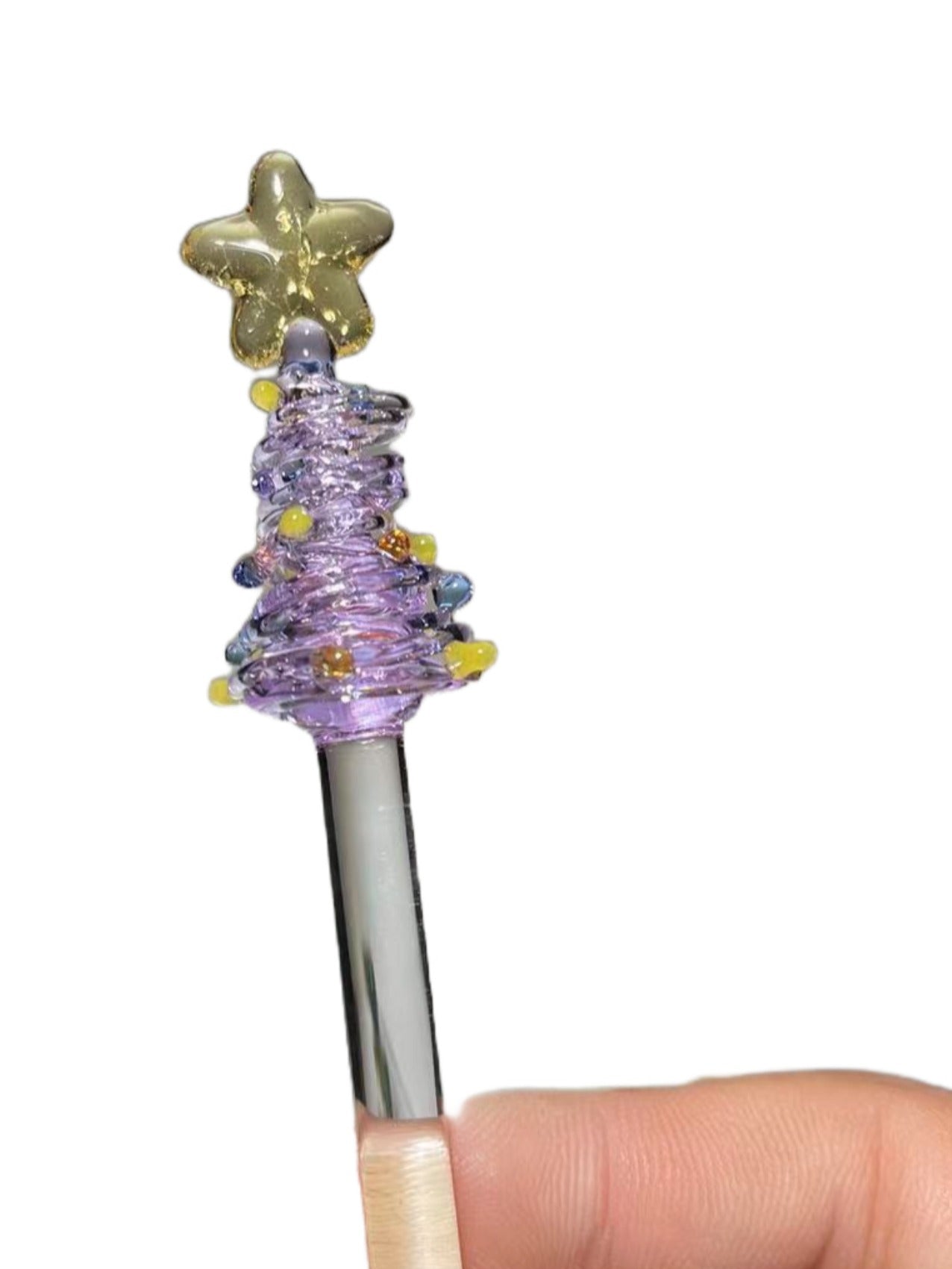 Manufacturers directly supply on behalf of the Christmas tree stirring stick creative cute glass glaze coffee tea stirring stick decorative