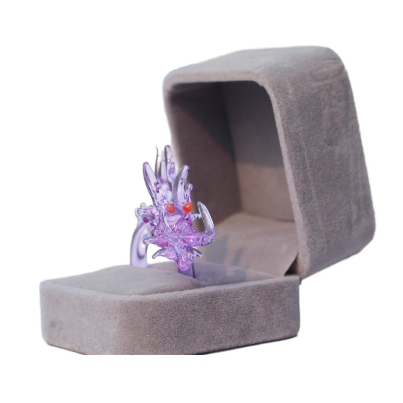 Lucite flower ring jewellery fairy niche premium sense of girlfriends gift photo atmosphere ancient costume with Zibo Lucite