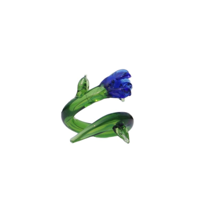 Lucite flower ring jewellery fairy niche premium sense of girlfriends gift photo atmosphere ancient costume with Zibo Lucite