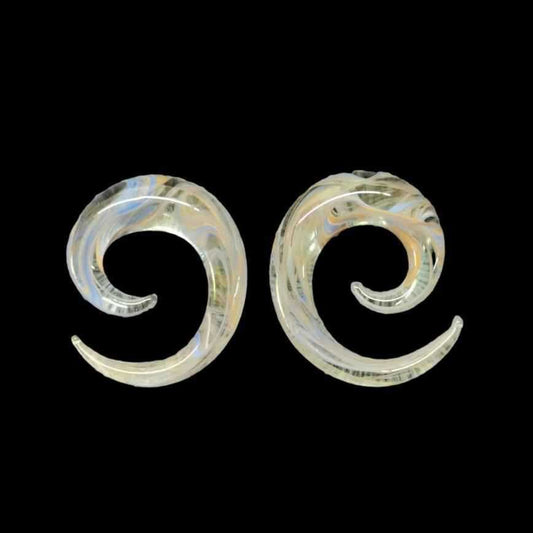 New Frosted Smoke Snail Hook Glass Ear Expansion Studs Pierced Ear Jewellery