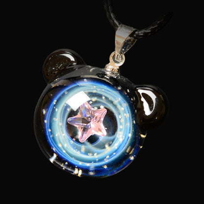 Cosmic Starlight Bear Glass Pendant