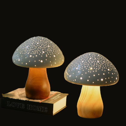 Lampe champignon créative fait main japonaise salon chambre bureau lampe de chevet lampe de table décorative lampe de nuit céramique lumière d'ambiance