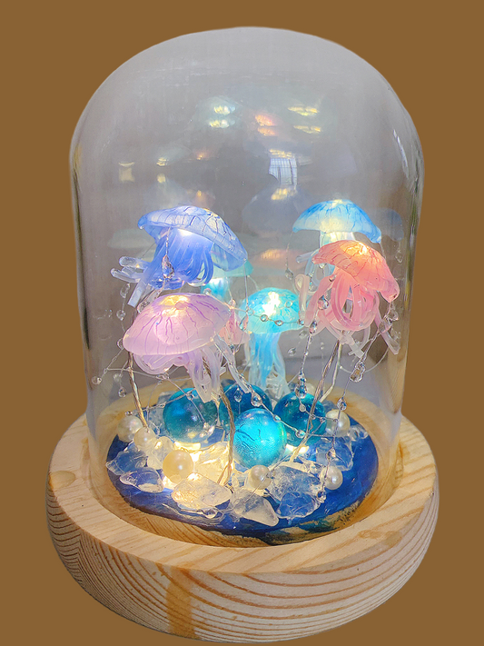 Handmade diy jellyfish night light material package heat shrinkable jellyfish lamp creative glass ornament Valentine's Day birthday gift