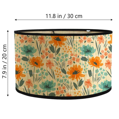 Home decorative floral chandelier lampshade desktop table lamp printing lamps modern simple bedroom bedside lamp bamboo lampshade