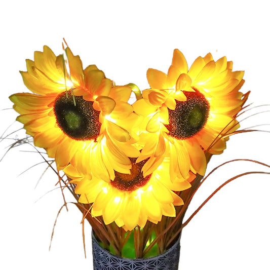 led simulation sunflower reed grass potted plant lights floor decoration table lamp ambient light home window landscape ornaments