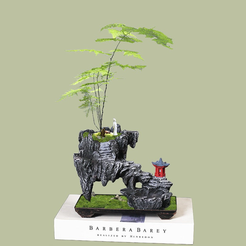 Creative Retro Fortune Tree Bonsai Butterfly Orchid Bamboos Indoor Floating Island Suspended Iron Micro Landscape Planter Wholesale