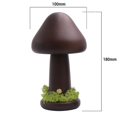 INS Twist Head Mushroom Night Light Warm Light Touch Bedroom Bedside Night Light Beechwood LED Decorative Ambient Lights