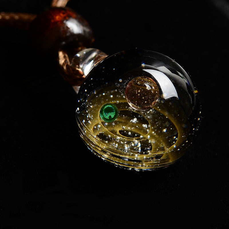 Cosmic star glass ball Fantasy pendant Celestial body Christmas gift Cosmic glazed ball Cosmic glass