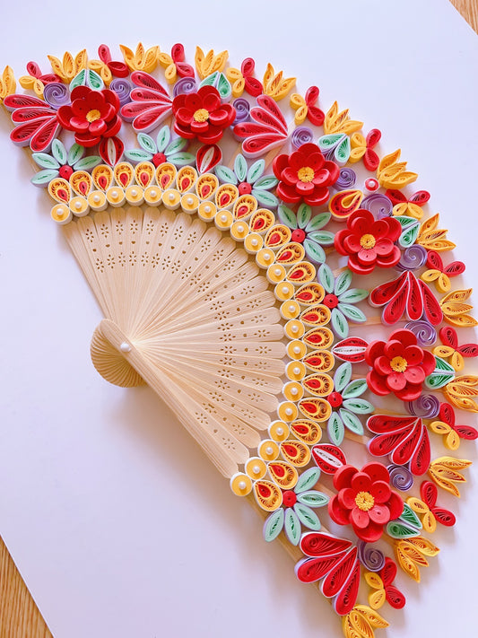 Diffractive paper fan work, handmade Pure handmade drops 7 inch size [pentagram]