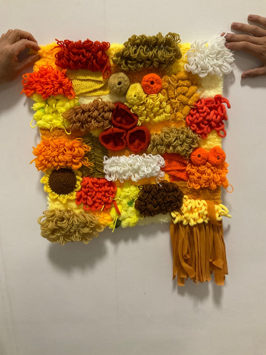 A green woollen tapestry